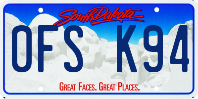 SD license plate 0FSK94