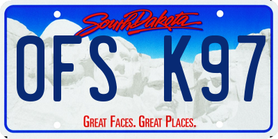 SD license plate 0FSK97