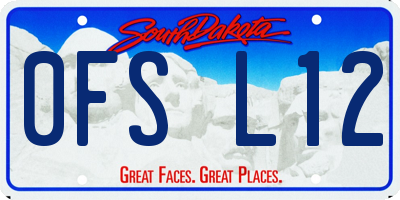 SD license plate 0FSL12