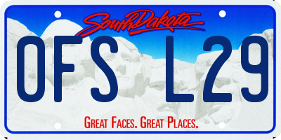 SD license plate 0FSL29