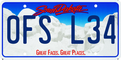 SD license plate 0FSL34