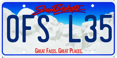 SD license plate 0FSL35