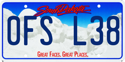 SD license plate 0FSL38