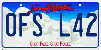 SD license plate 0FSL42