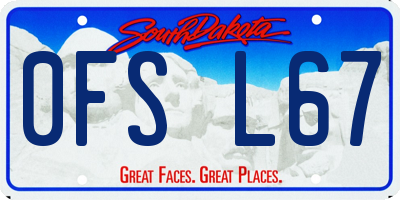 SD license plate 0FSL67