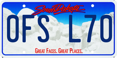 SD license plate 0FSL70