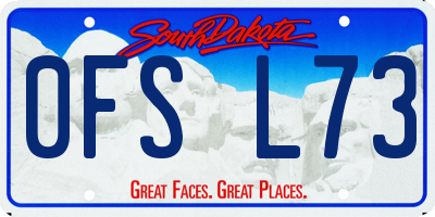 SD license plate 0FSL73