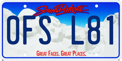 SD license plate 0FSL81