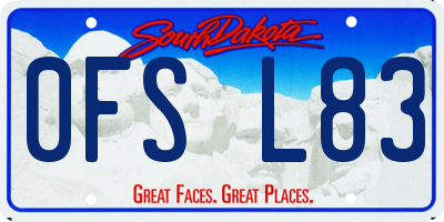 SD license plate 0FSL83