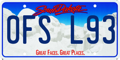SD license plate 0FSL93
