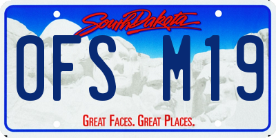 SD license plate 0FSM19