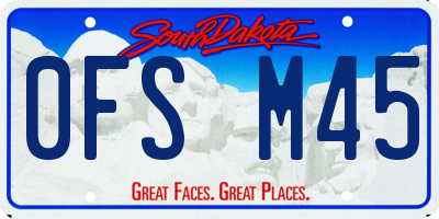 SD license plate 0FSM45