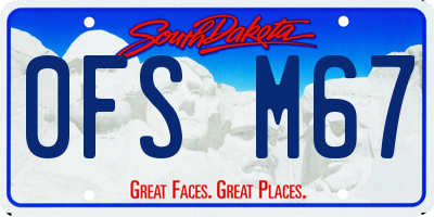 SD license plate 0FSM67