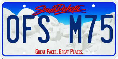 SD license plate 0FSM75