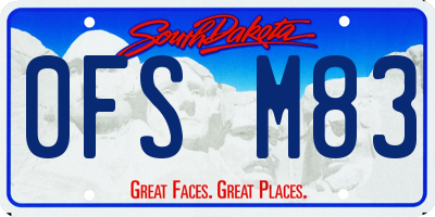 SD license plate 0FSM83