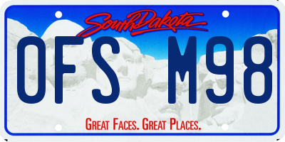 SD license plate 0FSM98