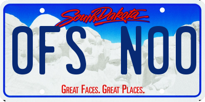SD license plate 0FSN00