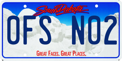 SD license plate 0FSN02