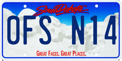 SD license plate 0FSN14