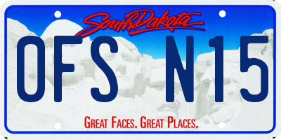 SD license plate 0FSN15