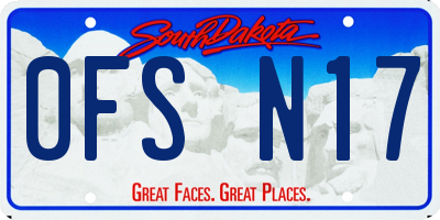 SD license plate 0FSN17