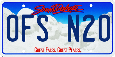 SD license plate 0FSN20