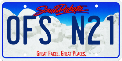 SD license plate 0FSN21