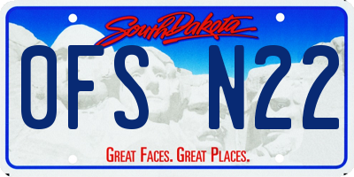 SD license plate 0FSN22