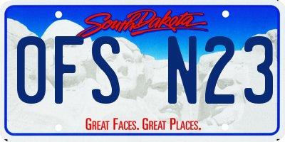 SD license plate 0FSN23