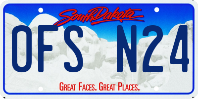 SD license plate 0FSN24