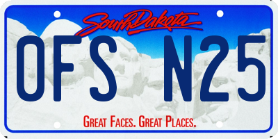 SD license plate 0FSN25