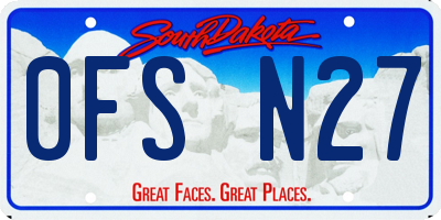SD license plate 0FSN27