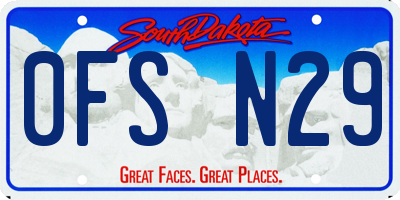 SD license plate 0FSN29