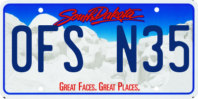 SD license plate 0FSN35