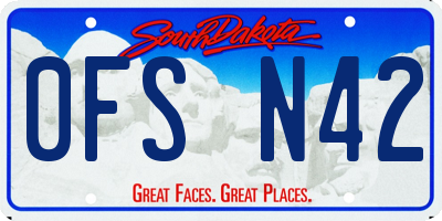 SD license plate 0FSN42