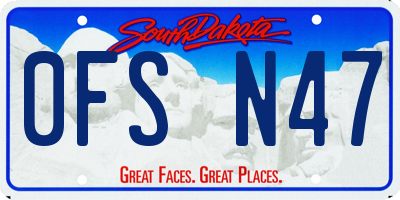 SD license plate 0FSN47