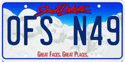 SD license plate 0FSN49