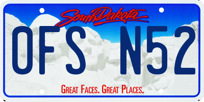 SD license plate 0FSN52