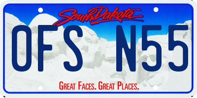 SD license plate 0FSN55