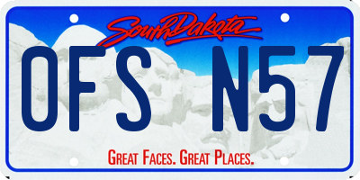 SD license plate 0FSN57
