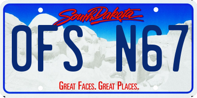 SD license plate 0FSN67