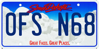 SD license plate 0FSN68
