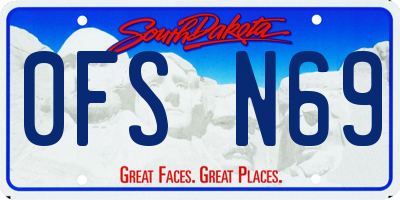 SD license plate 0FSN69