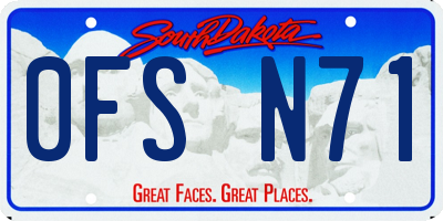 SD license plate 0FSN71