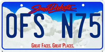 SD license plate 0FSN75