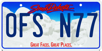 SD license plate 0FSN77
