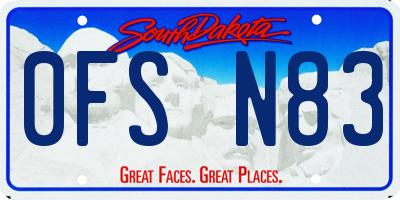 SD license plate 0FSN83