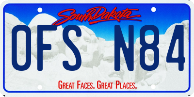 SD license plate 0FSN84