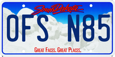 SD license plate 0FSN85
