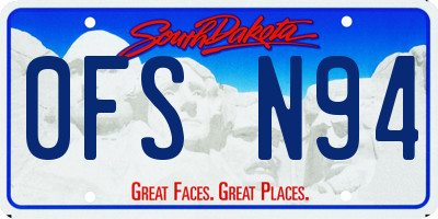 SD license plate 0FSN94